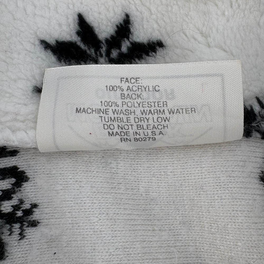 Black Mountain Fleece Jacket Womens XL White Penguin Snowflake Alaska Zip Up - Picture 9 of 9